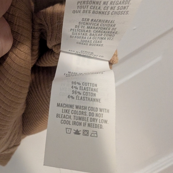 Tan Ribbed Crop Top - Picture 3 of 4